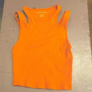 American Eagle cold shoulder tank top. Peach color. Like new